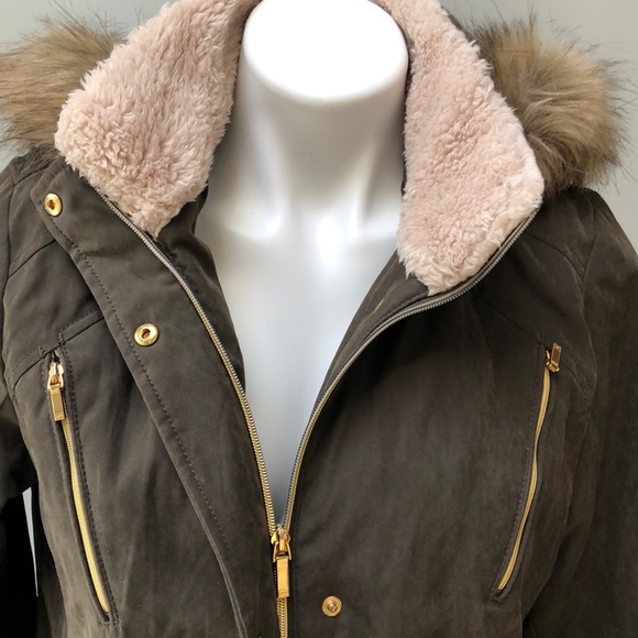 Jones New York Sport faux fur hood warm lined coat - Picture 2 of 8